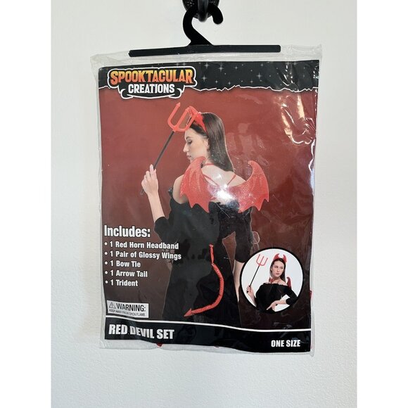 Spooktacular Creations 5 Pieces Halloween Devil Costume Set with Red Devil Wings - Picture 1 of 7